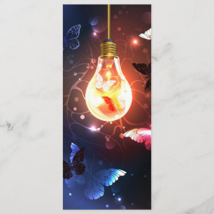 Glowing Light Bulb with Night Butterflies Menu