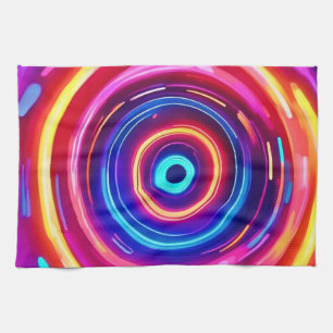 Glowing Light Vortex Kitchen Towel