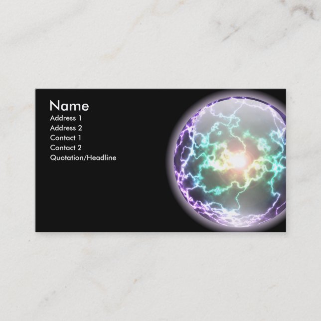 Glowing Lightning Ball Card (Front)