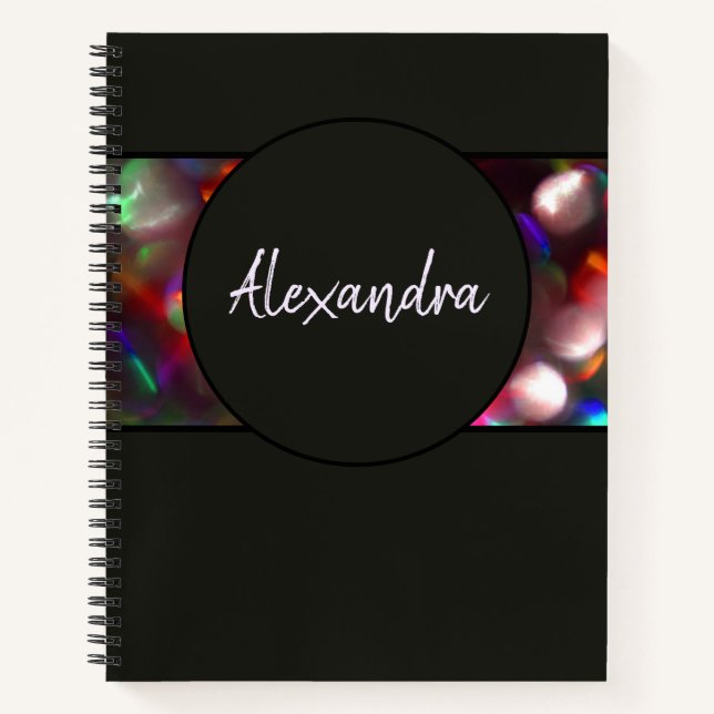 Glowing Lights Spiral Notebook (Front)