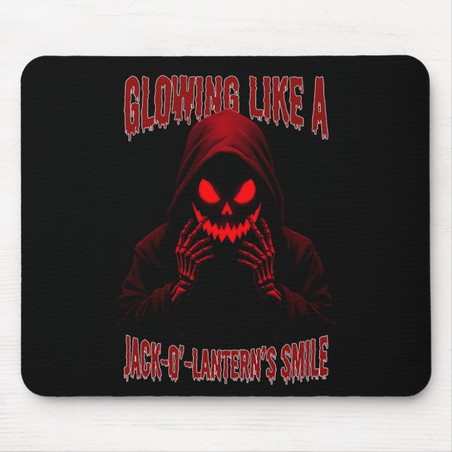 Glowing Like a Jack-o’-Lantern’s Smile Mouse Pad (Front)