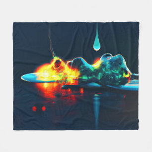 Glowing Liquid Drip Fleece Blanket