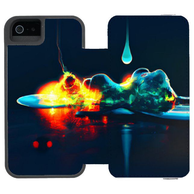 Glowing Liquid Drip Incipio iPhone Wallet Case (Folio Open)