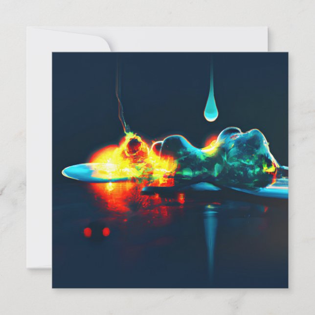 Glowing Liquid Drip Invitation (Front)