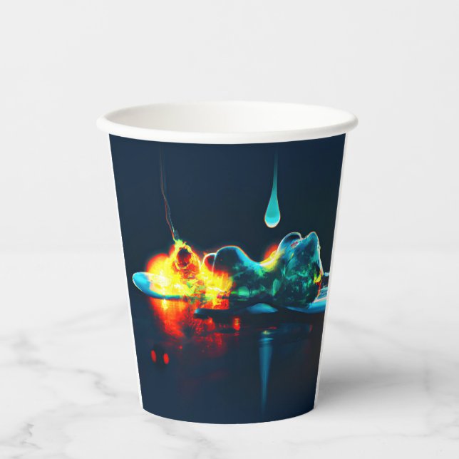 Glowing Liquid Drip Paper Cups (Front)