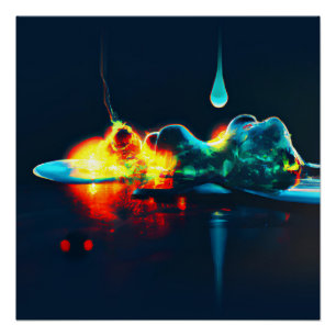 Glowing Liquid Drip Poster