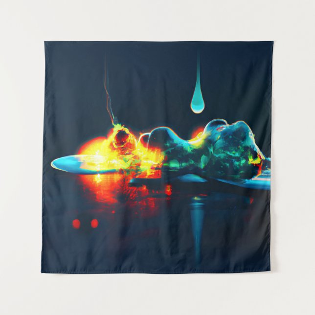 Glowing Liquid Drip Tapestry (Front)