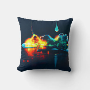 Glowing Liquid Drip Throw Pillow