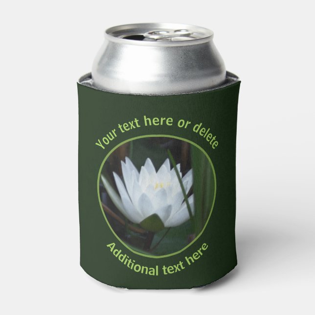 Glowing Lotus Lily Flower Personalized Can Cooler (Can Front)