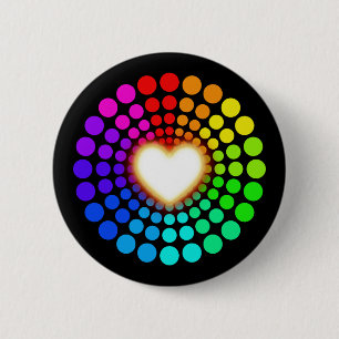 Glowing Love Heart 2 Inch Round Button