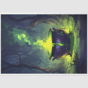 Glowing Magic Potion Cauldron Halloween Decoupage Tissue Paper