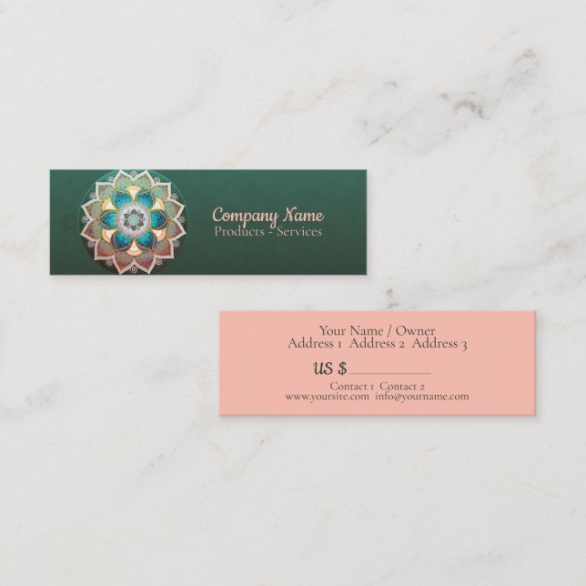 Glowing Mandala - Business Card, Price Tag (Front/Back)