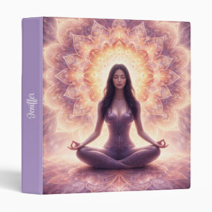 Glowing Mandala Meditation Woman Custom Name       Binder