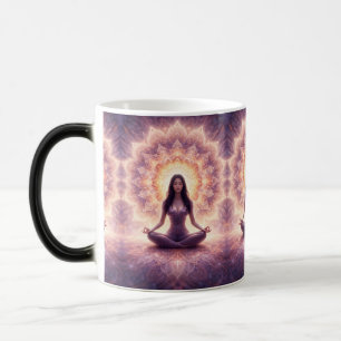 Glowing Mandala Meditation Woman Magic Mug