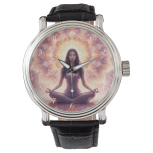 Glowing Mandala Meditation Woman Watch
