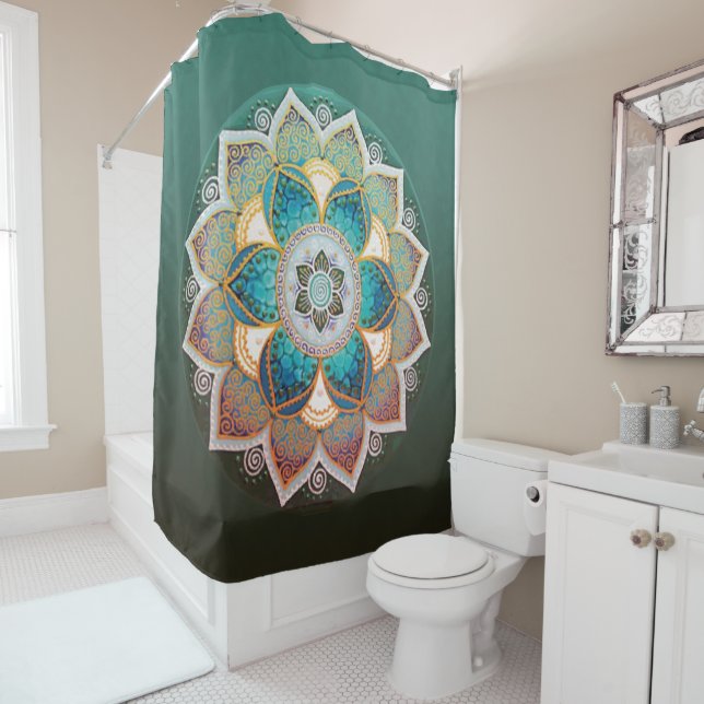 Glowing Mandala - Shower Curtain (In Situ)