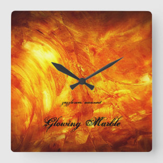 Glowing Marble Square Wall Clock