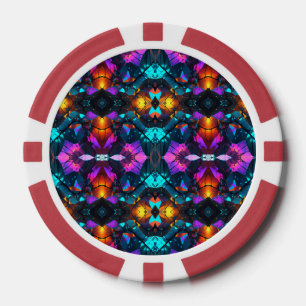 Glowing Mineral Rock Formations Poker Chips