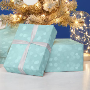Glowing mint green bokeh Christmas lights abstract Wrapping Paper