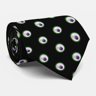 Glowing Monster Small Floating Eye Halloween Tie