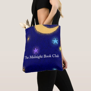 Glowing Moon and Stars Vintage Etching Custom Tote Bag