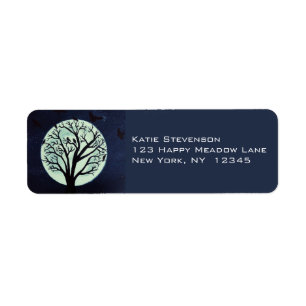 Glowing Moonlight with Old Tree and Crows