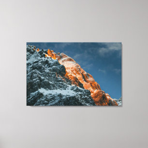 Glowing mountain at sunset canvas print