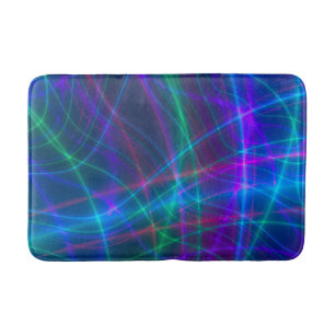 Glowing Multicolored Rays Bath Mat