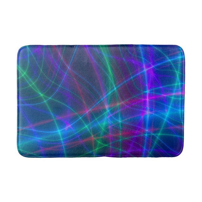 Glowing Multicolored Rays Bath Mat (Front)