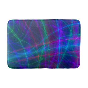 Glowing Multicolored Rays Bath Mat