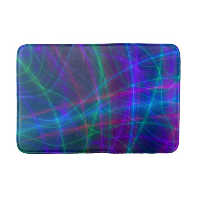 Glowing Multicolored Rays Bath Mat (Front)