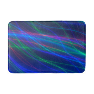 Glowing Multicolored Rays Bath Mat