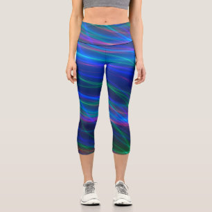 Glowing Multicolored Rays Capri Leggings