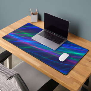Glowing Multicolored Rays Desk Mat