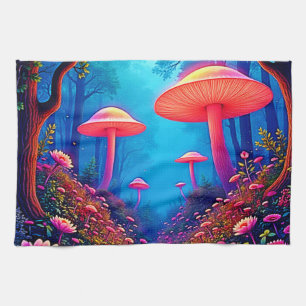 Glowing Mushroom Magic Kitchen Towel