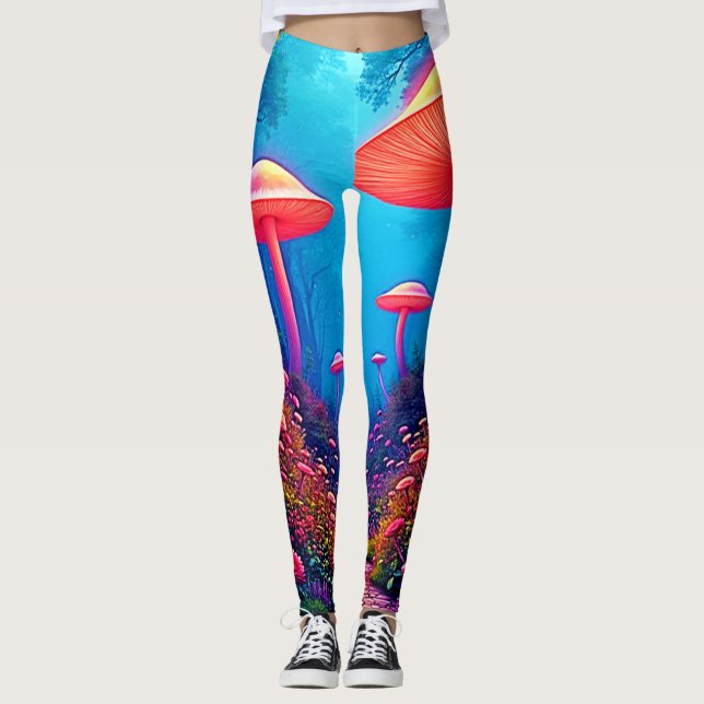 Glowing Mushroom Magic Leggings (Front)