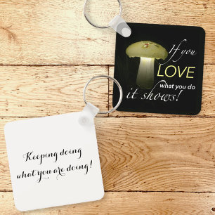 Glowing Mushroom Solar Light Inspirational Quote Keychain