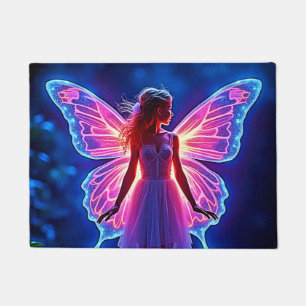 Glowing Mystical Butterfly Fairy Art Doormat