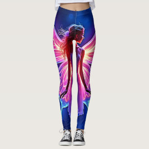 Glowing Mystical Butterfly Fairy Art Leggings
