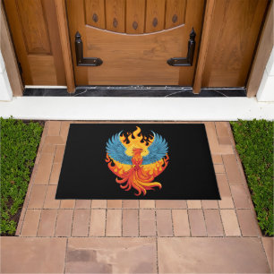 Glowing mythological Fantasy Phoenix Bird Doormat