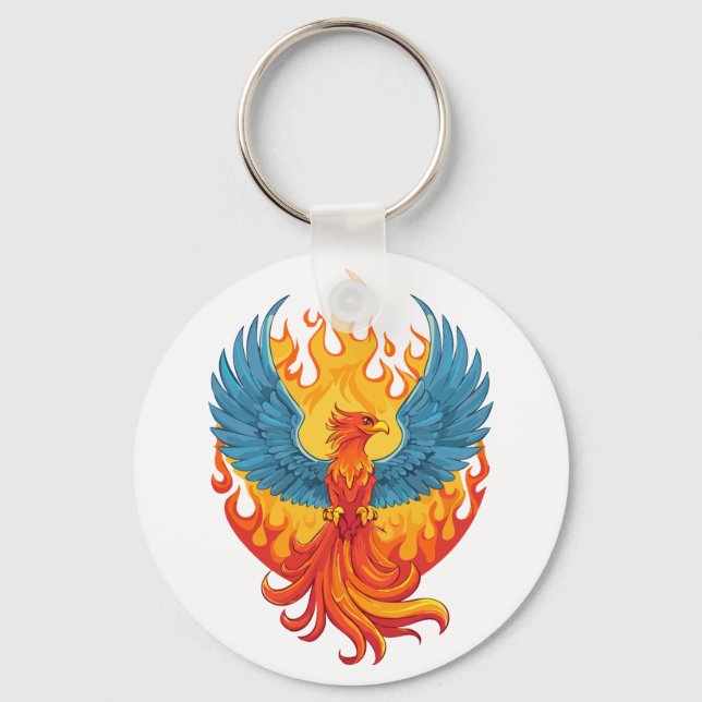 Glowing mythological Fantasy Phoenix Bird Keychain (Front)