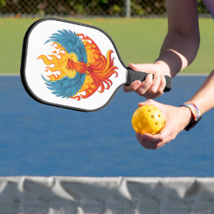 Glowing mythological Fantasy Phoenix Bird Pickleball Paddle