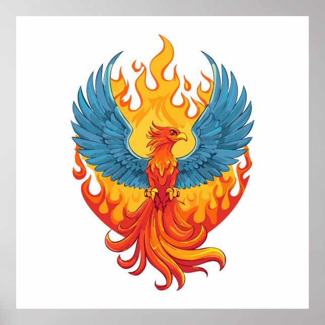Glowing mythological Fantasy Phoenix Bird Poster (Front)