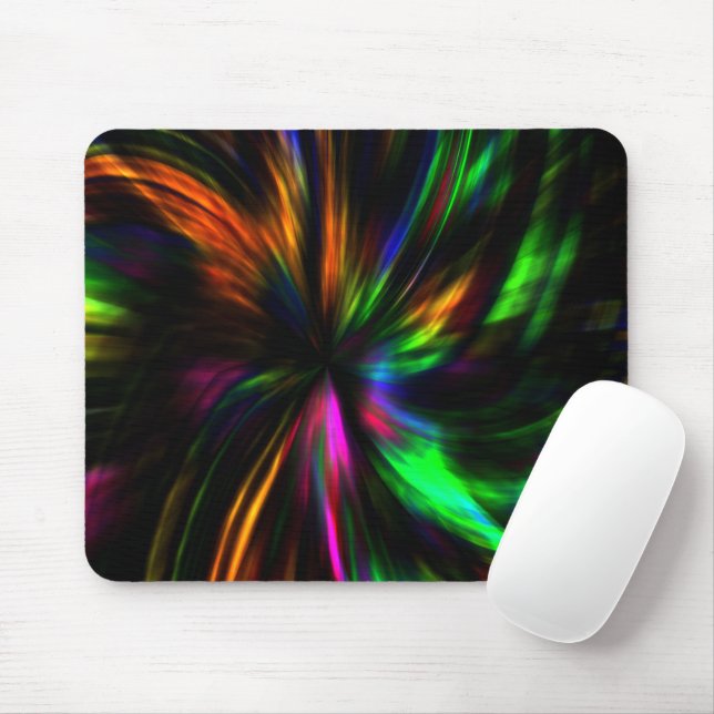 Glowing Neon Art Modern Psychedelic Trendy Mouse Pad (With Mouse)
