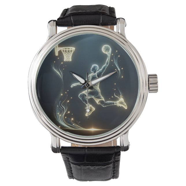 Glowing Neon Basketball Player  Watch (Front)