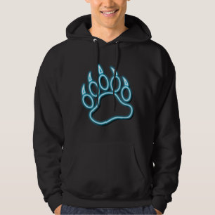 GLOWING !! NEON BLUE BEAR PAW HOODIE
