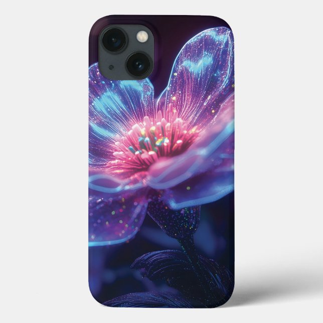 "Glowing Neon Flowers – Enchanting Cosmic Florals Case-Mate iPhone Case (Back)