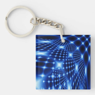 Glowing net fractal keychain