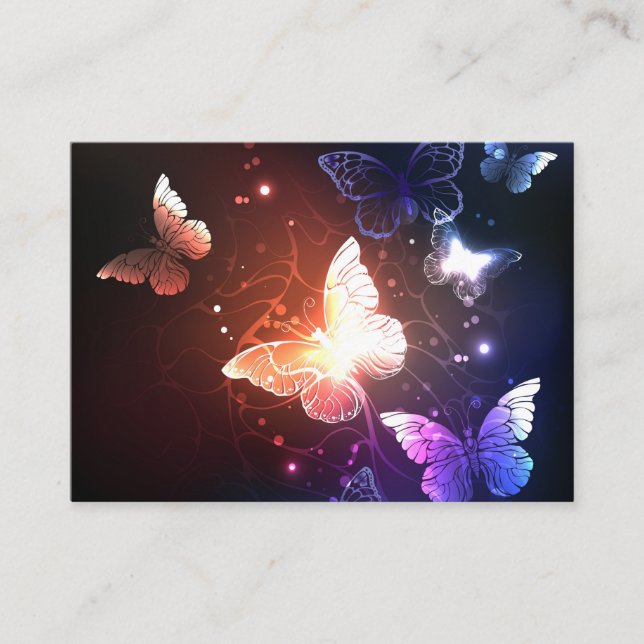 Glowing Night Butterflies Advice Card (Front)