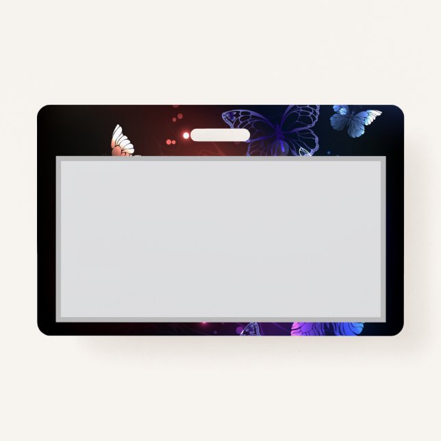 Glowing Night Butterflies Badge (Front)